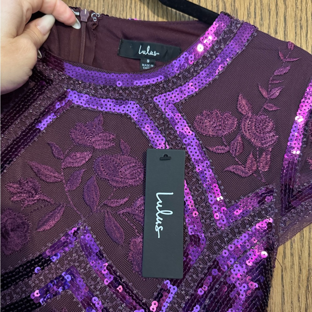 Lulu's Purple Sequin Sheath Mini Dress for Cocktail - Picture 2 of 3
